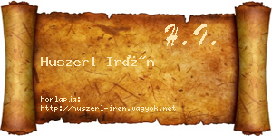 Huszerl Irén névjegykártya